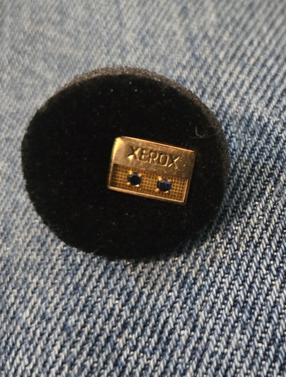 Xerox Employee Service Pin 10k Gold Filled W Sapphire Chips